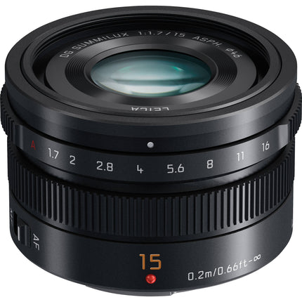 Panasonic Leica DG Summilux 15mm f1.7 ASPH Lente Micro Cuatro Tercios Apertura f1.7-16