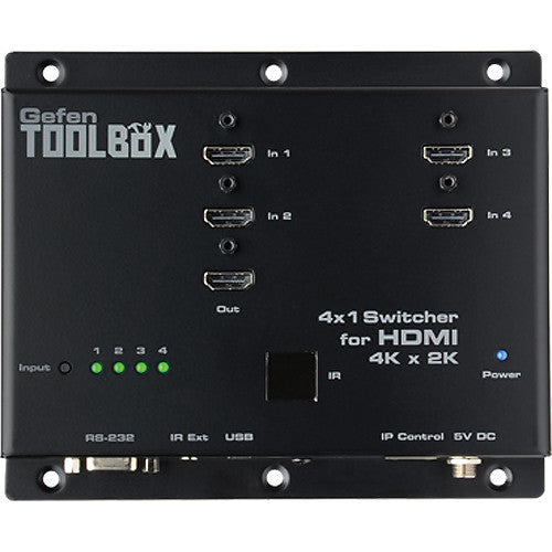 Gefen ToolBox Switch HDMI 4x1 4K UHD 3840x2160 30p Negro con Fuente