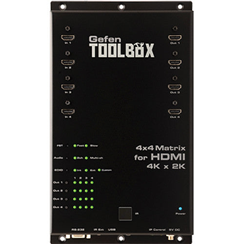 Gefen ToolBox Matriz HDMI 4x4 Ultra HD 3840x2160 12-Bit Color Negro