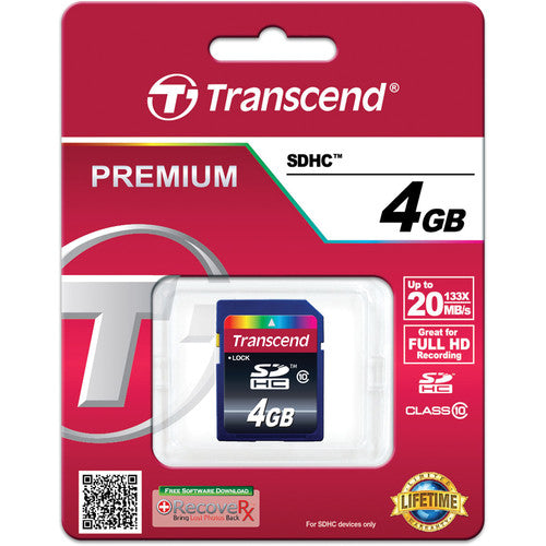 Transcend Tarjeta de Memoria SDHC 4GB Clase 10 Velocidad 10MBs
