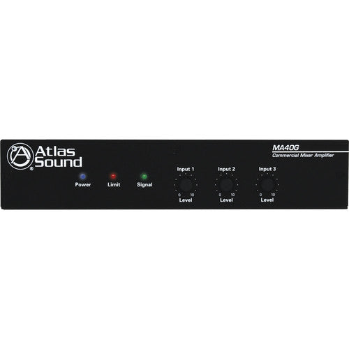 AtlasIED MA40G Amplificador Mezclador 3 Canales 40W Compacto 1RU