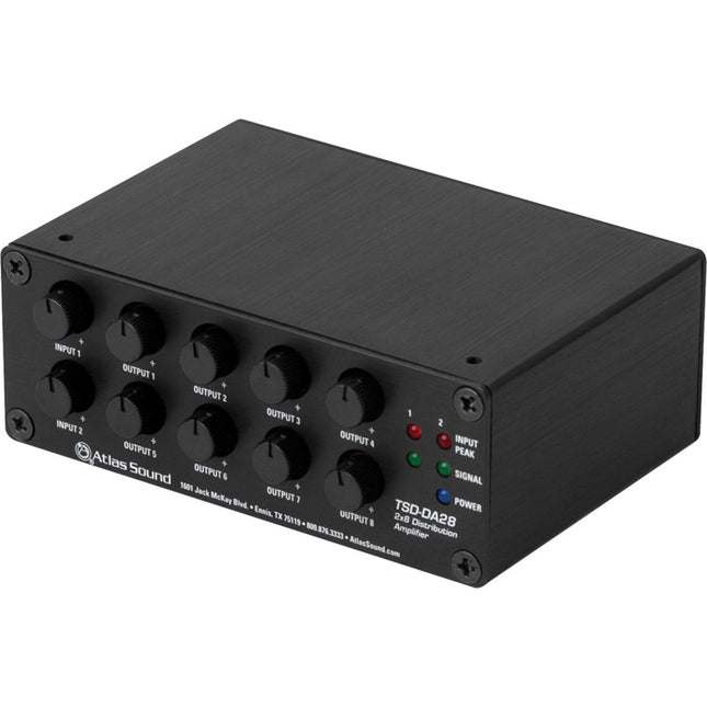 AtlasIED TSD-DA28 Amplificador de Distribución 2x8 con Soportes y Retenedores