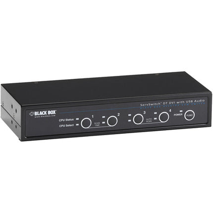 Black Box 4-Port ServSwitch DVI-D USB KVM Switch con USB y Audio Bidireccional WUXGA Full HD