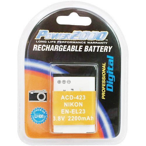 Batería recargable Power2000 EN-EL23 3.8V 2200mAh para Nikon