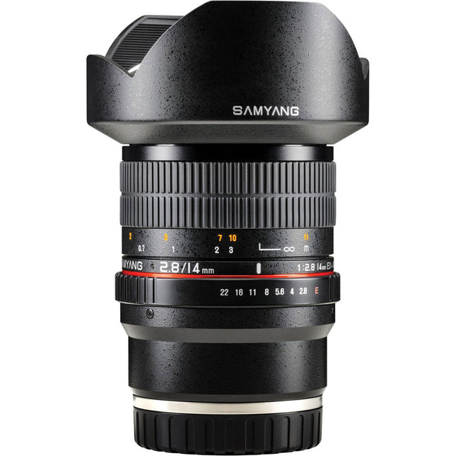 Samyang 14mm f/2.8 ED AS IF UMC objetivo para Sony E Montura Full Frame y APS-C con enfoque manual y parasol integrado