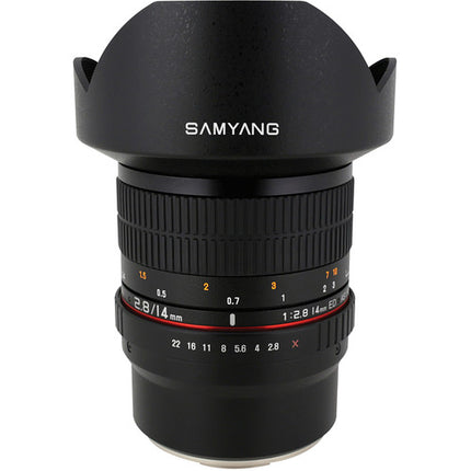 Samyang 14mm f/2.8 ED AS IF UMC objetivo para Sony E Montura Full Frame y APS-C con enfoque manual y parasol integrado