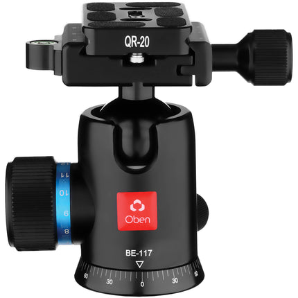 Oben BE-117 Cabezal de Bola para Cámara Capacidad 8 kg Altura 9.4 cm Con Liberación Rápida Arca-Type