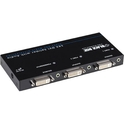 Black Box 1x2 DVI-D Splitter con Audio HDCP Soporta 1920x1200 1080p con Fuente de Poder
