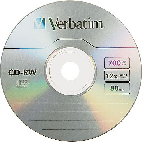 Verbatim CD-RW Disco Regrabable 700MB Paquete 25 unidades limitado garantía fabricante
