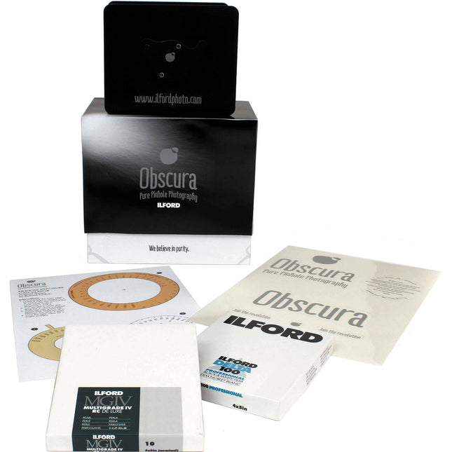 Ilford Obscura Kit Cámara Estenopeica Foco 87mm Film 4x5 Pulgadas