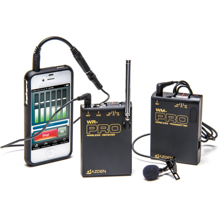 Azden WLX-PRO+i Sistema de Micrófono Lavalier Inalámbrico VHF para Smartphones 169 170 MHz