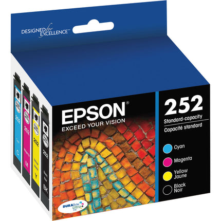 Cartuchos de tinta Epson 252 DURABrite Ultra negro y color para impresoras WorkForce WF-3620 WF-3640