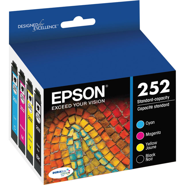 Cartuchos de tinta Epson 252 DURABrite Ultra negro y color para impresoras WorkForce WF-3620 WF-3640