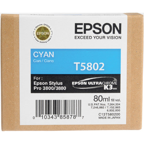 Cartucho de tinta cyan Epson UltraChrome K3 80mL para impresoras Stylus Pro