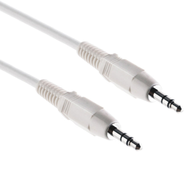Pearstone Cable de Audio Auxiliar Estéreo Mini Macho a Mini Macho Blanco 3 ft