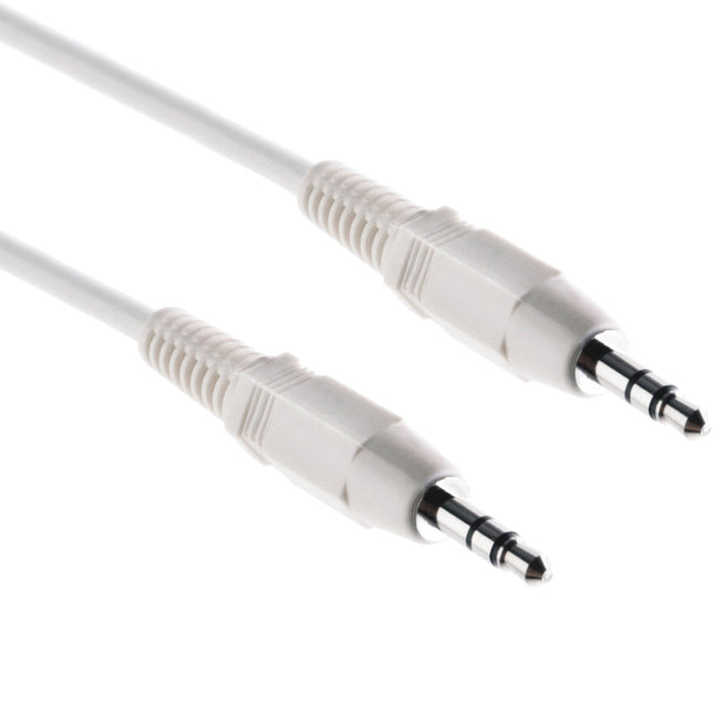 Pearstone Cable Auxiliar Estéreo Mini Macho Blanco 6 Pies Garantía 1 Año
