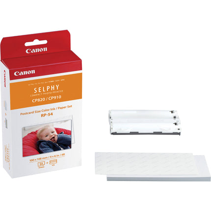 Canon RP-54 Juego de Tinta e Papel 54 Hojas 4x6 para Impresora SELPHY CP910