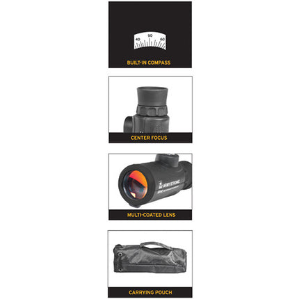 US ARMY Monocular 8x42 Impermeable Prismas BAK4 Brújula integrada
