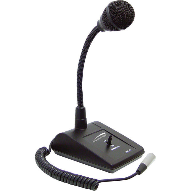 Speco Technologies MHL5S Micrófono de Mesa Ajustable con Cuello de Ganso 6" XLR 5' Cable