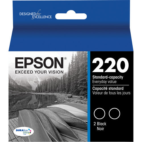 Cartucho de Tinta Negro Epson T220 DURABrite Ultra Doble Pack para Impresora WorkForce WF-2630