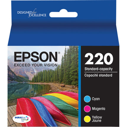 Epson T220 Cartuchos de Tinta Color Durabrite Ultra Pack Multipack Cyan Magenta Amarillo Capacidad Estándar