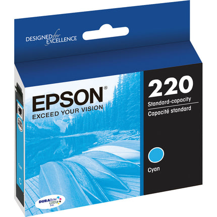 Cartucho de Tinta Cyan Epson T220 DURABrite Ultra Capacidad Estándar para Impresoras WorkForce