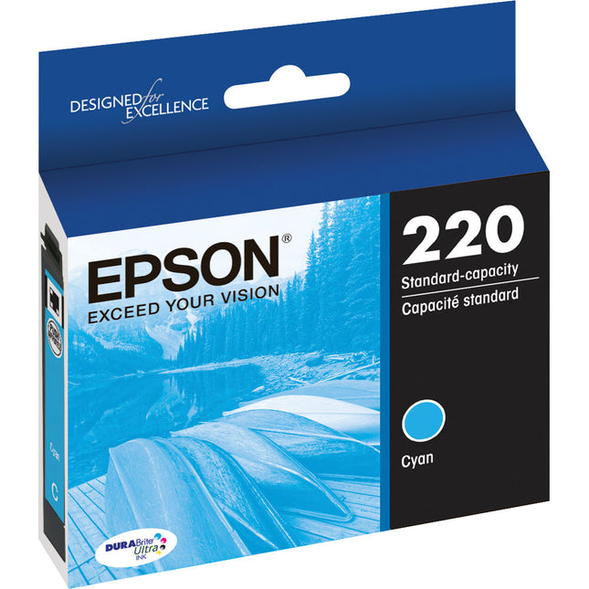 Cartucho de Tinta Cyan Epson T220 DURABrite Ultra Capacidad Estándar para Impresoras WorkForce