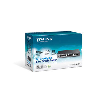 TP-Link TL-SG108E Switch 8 Puertos Gigabit 16K Jumbo Frame Gestión De VLAN