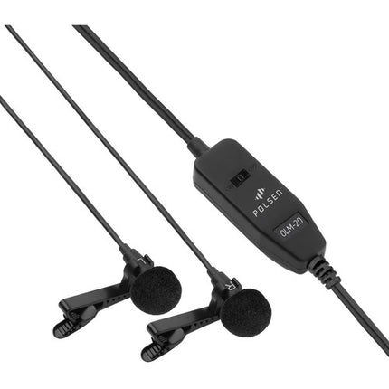 Polsen OLM-20 Micrófono Lavalier Dual Omnidireccional con Cable de 13.5 pies