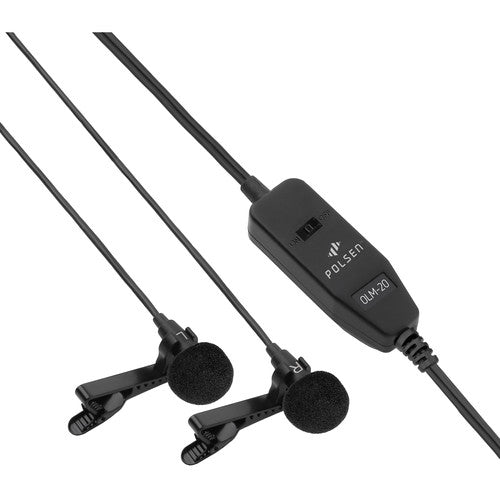 Polsen OLM-20 Micrófono Lavalier Dual Omnidireccional con Cable de 13.5 pies