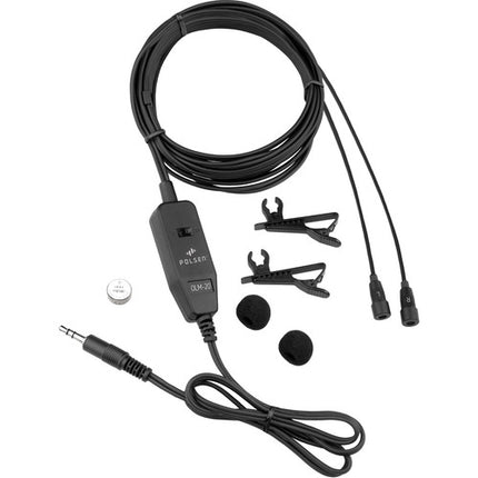 Polsen OLM-20 Micrófono Lavalier Dual Omnidireccional con Cable de 13.5 pies
