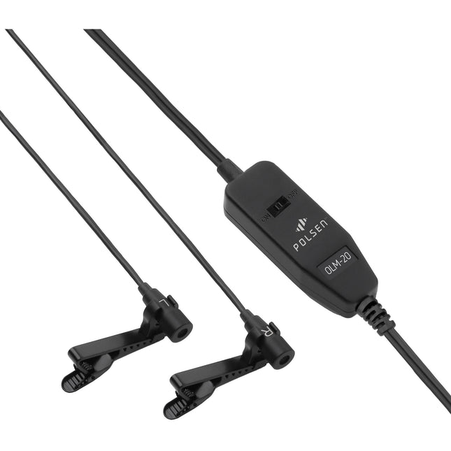 Polsen OLM-20 Micrófono Lavalier Dual Omnidireccional con Cable de 13.5 pies