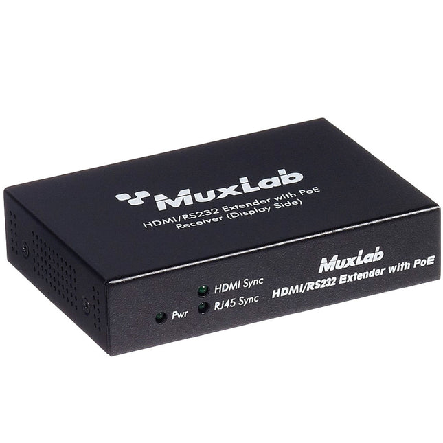 MuxLab Receptor HDMI RS-232 con PoE Soporta UHD 4K hasta 35m y HDMI 70m