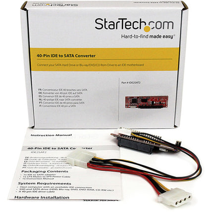 StarTech Convertidor PATA 40 Pines a SATA 2.5" 133MB/s con Cable de Energía