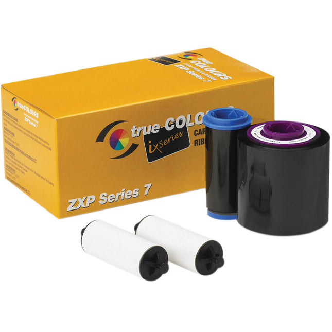 Zebra True Colours ix Series Cinta Monocromo para Impresoras ZXP Series 7 Negra 2500 Impresiones con Rodillo de Limpieza