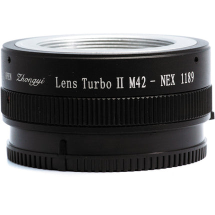 Mitakon Zhongyi Adaptador de Lente M42 a Sony E Montura Turbo Mark II 0.726x Apertura Manual
