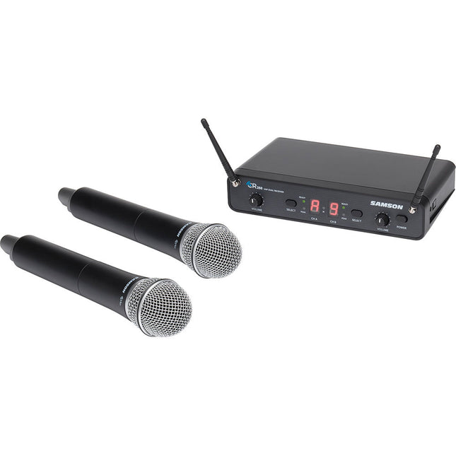 Samson Concert 288 Sistema de Micrófono Inalámbrico Dual Canal con 2 Q6 Supercardioides y Alcance 300 pies
