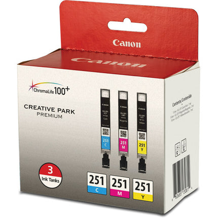 Canon CLI-251 Kit de Tinta 3 Cartuchos Capacidad Estándar para Impresoras PIXMA