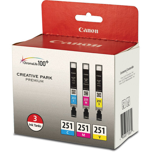 Canon CLI-251 Kit de Tinta 3 Cartuchos Capacidad Estándar para Impresoras PIXMA