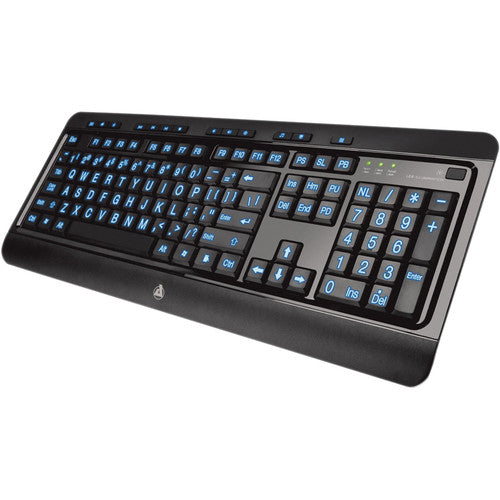 AZIO KB505U Teclado USB con Luz LED Tricolor 104 Teclas 5 Pies Cable