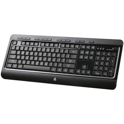 AZIO KB505U Teclado USB con Luz LED Tricolor 104 Teclas 5 Pies Cable