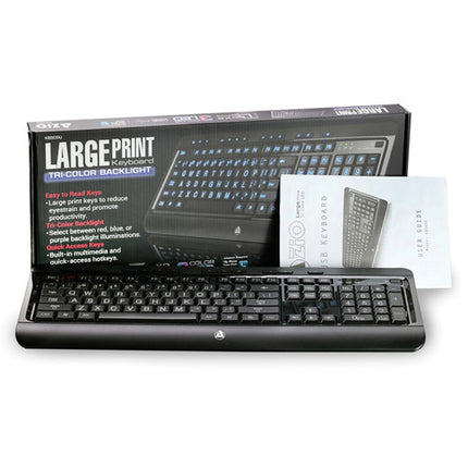 AZIO KB505U Teclado USB con Luz LED Tricolor 104 Teclas 5 Pies Cable