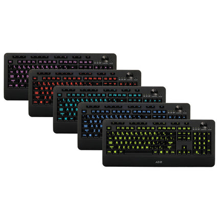 AZIO KB506 Vision Teclado USB Retroiluminado Cinco Colores Ajustable
