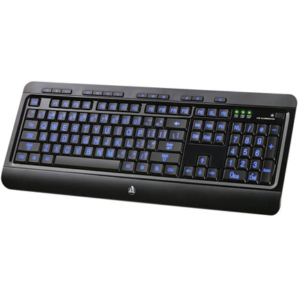 AZIO KB505U Teclado USB con Luz LED Tricolor 104 Teclas 5 Pies Cable