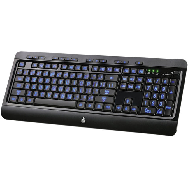 AZIO KB505U Teclado USB con Luz LED Tricolor 104 Teclas 5 Pies Cable