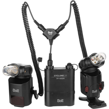 Cable divisor Bolt PP-SC para fuentes de energía con puerto HV 4 pines para dos flashes
