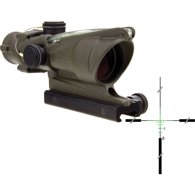 Trijicon 4x32 ACOG Mira para Rifle Cerakote Verde Crosshair Verde