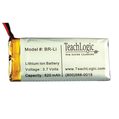 TeachLogic BR-Li Batería Recargable 3.7V 620mAh para Micrófono Sapphire IRT-60