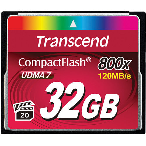 Transcend CompactFlash 32GB 800x UDMA 7 Tarjeta de Memoria 120MB/s Lectura