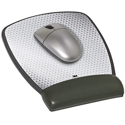 3M MW309LE Almohadilla para Ratón Gel con Soporte de Muñeca Cuero Sintético Protección Antimicrobiana